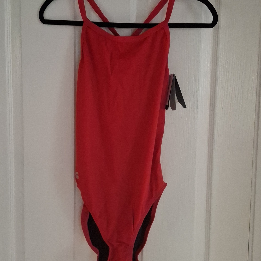 TYR Red Durafast Dianond Fit One Piece Swimsuit